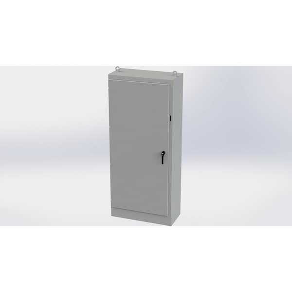 3 Point Latch with Coinproof/Padlock Handle Electrical Enclosures, 90 in H, 18 in D, 39-1/2 in W